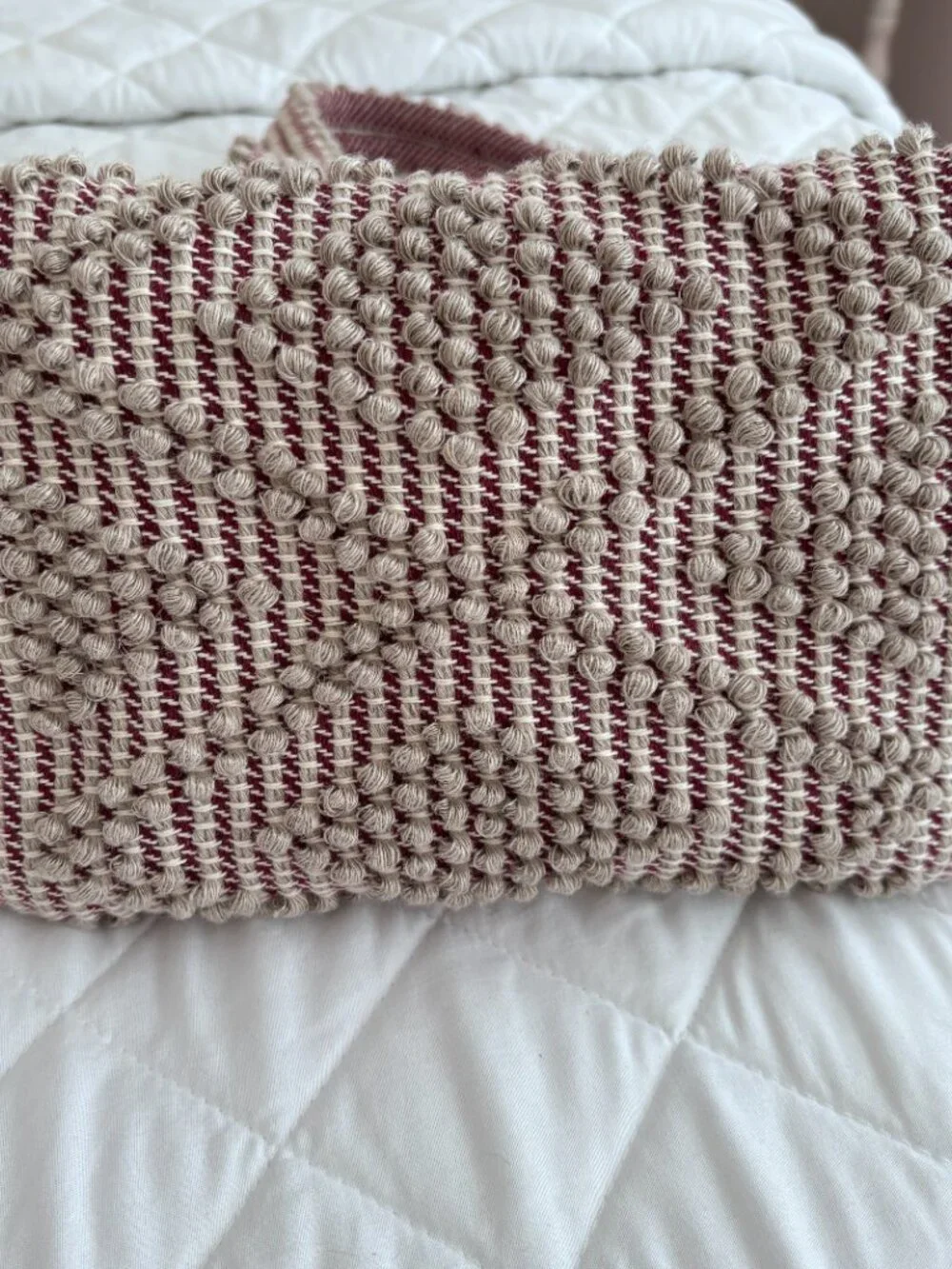 Antonello Tedde Knotted Cotton & Linen Bag in Burgundy